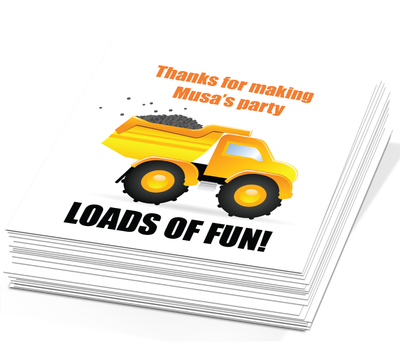 Thanks for coming it was loads of fun stickers and tags party favors | Salaam Cards